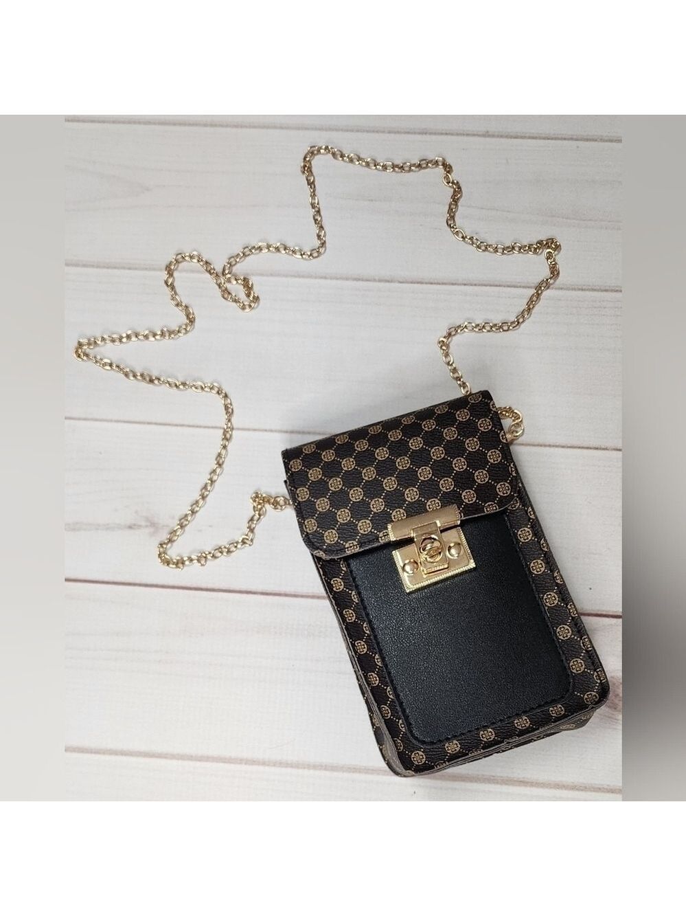 Mini Graphic Print Twist Lock Chain Crossbody Bag - New Without Tags